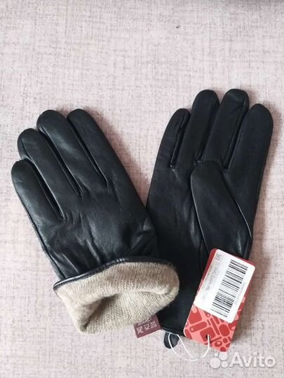 Мужские кожаные перчатки демисезонные