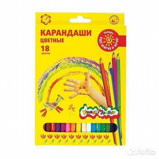 Карандаши ккм18 цветные 18цв Каляка-Маляка
