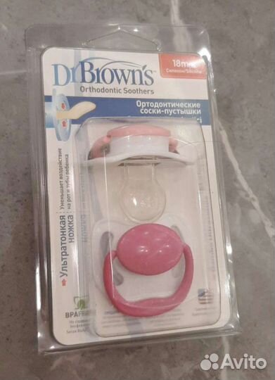 Пустышка dr browns, новая, 18 месяцев