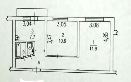 2-к. квартира, 43,8 м², 3/9 эт.