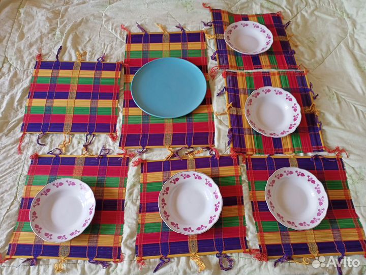 Салфетки из соломки для сервировки стола СССР