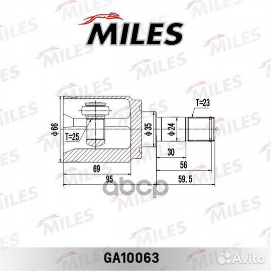 ШРУС honda CR-V 2.0 97-06 внутр. GA10063 Miles