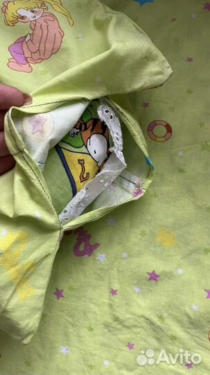 Наволочка, пододеяльник, подушка и одеяло детское