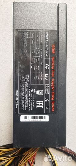 Блок питания для майнинга на 2000вт