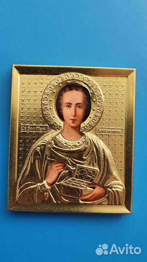 Святой Пантелеймон Целитель икона в ризе новая