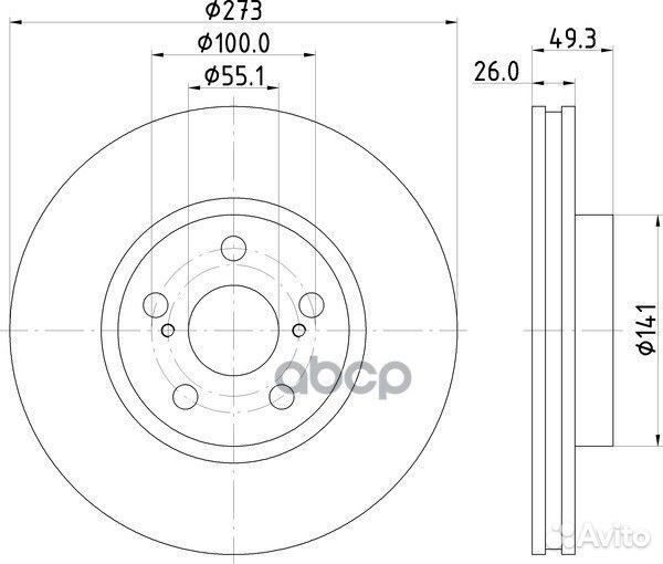 Диск тормозной перед ND1132K ND1132K nisshinbo