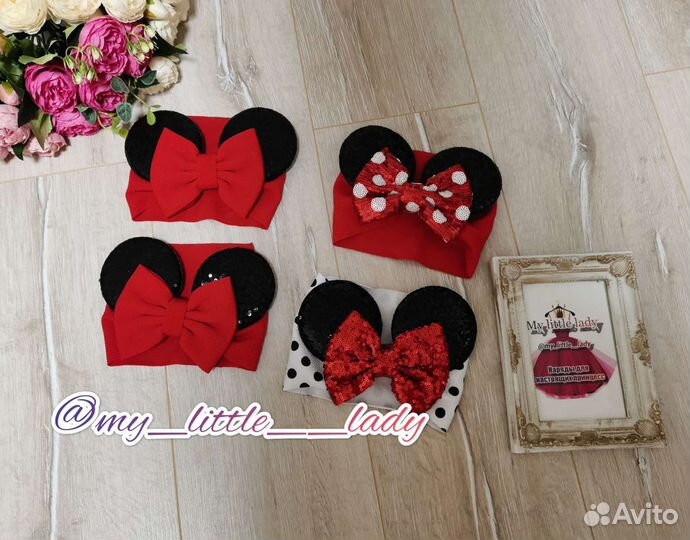 Повязка на голову Микки маус, Минни маус новая