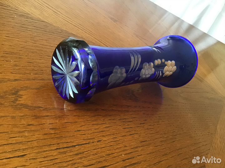 Ваза конфетница и ваза для цветов.Кобальт стекло