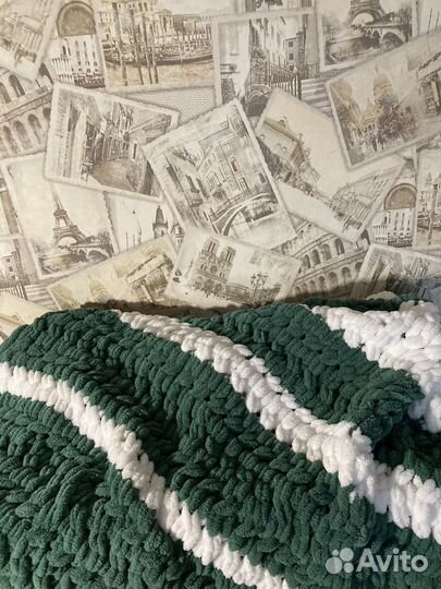 Плед детский вязаный новый