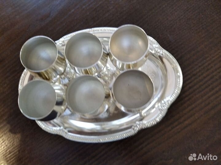 Рюмки на подносе(набор) серебрение