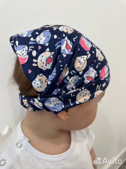 Повязка платок на голову детская 42-48 размер