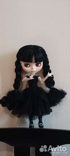Кукла блайз Уэнсдэй Аддамс blythe Wednesday
