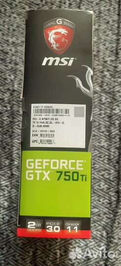 Видеокарта MSI GTX 750 TI 2G gddr5