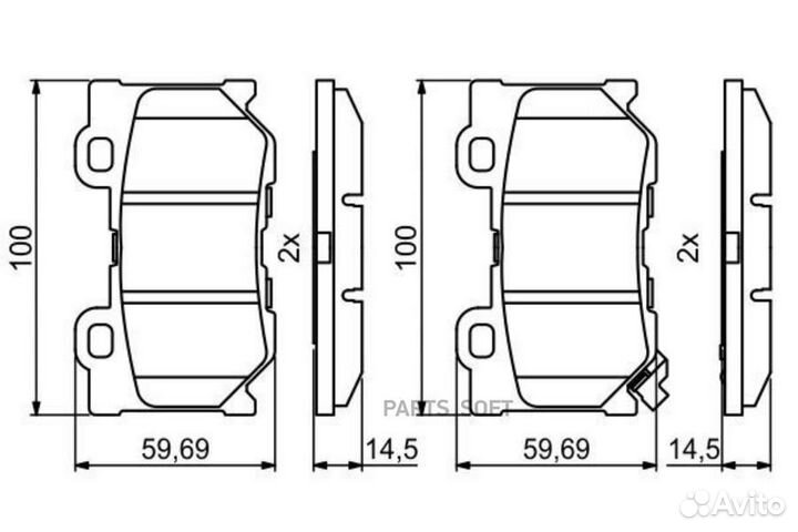 Bosch 0986494863 0 986 494 863 колодки дисковые за