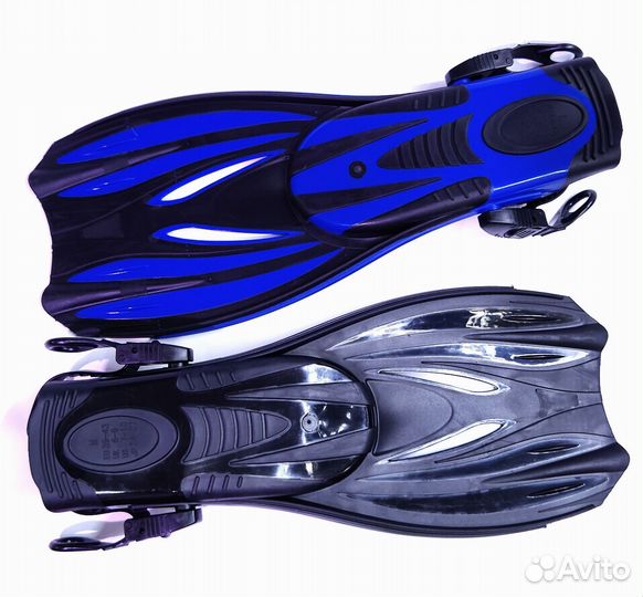 Ласты регулируемые wave синие и черные