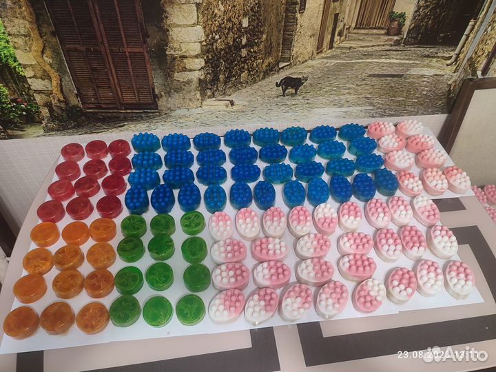 Массажное мыло с люфой ручной работы на подарок