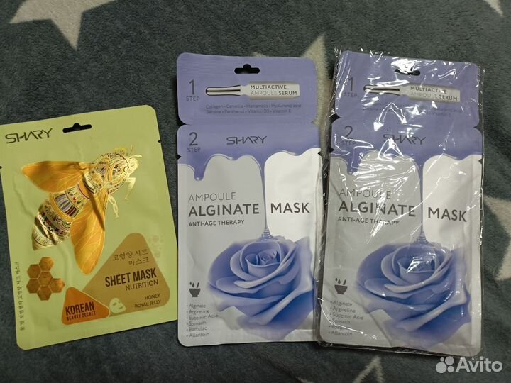 Маски альгинатные и тканевая корейские shary