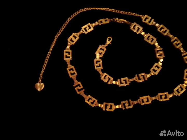 Ремень-цепочка, пояс (цвет желтое 