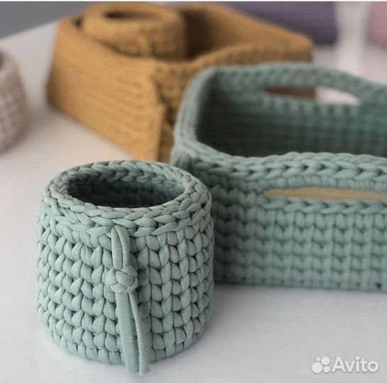 Корзина для хранения плетеная органайзер