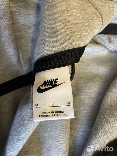 Кофта nike tech fleece серая