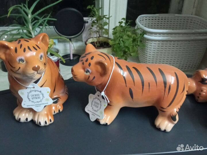 Сувенир тигр керамика новый