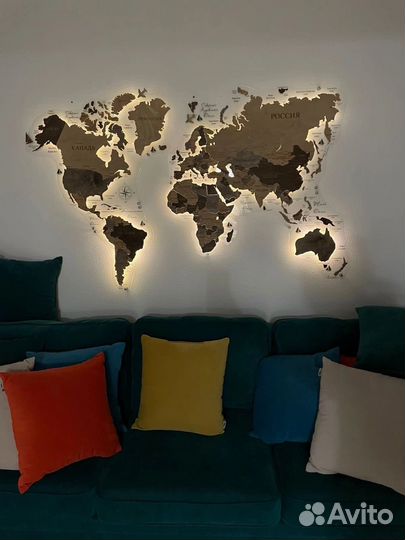 Карта мира из фанеры