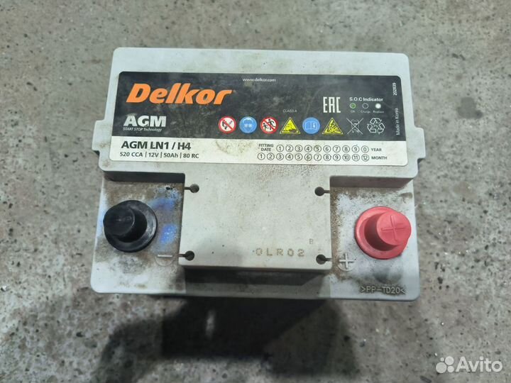 Аккумулятор delkor AGM LN1/H4 50 Ач