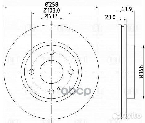 Диск торм. для а/м Ford Fiesta VI (08) перед D