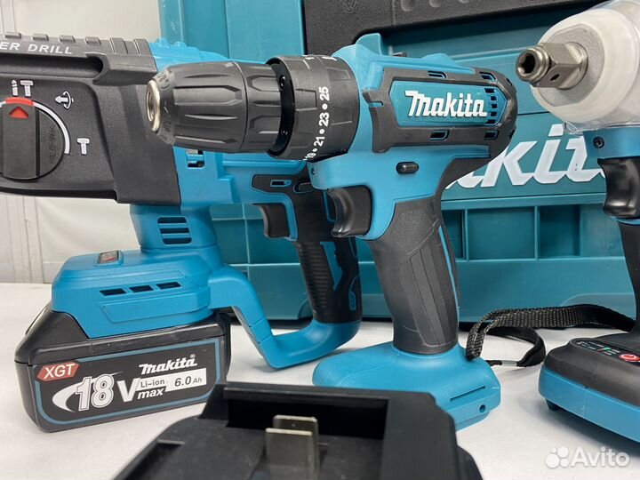 Набор аккумуляторного инструмента makita 4в1