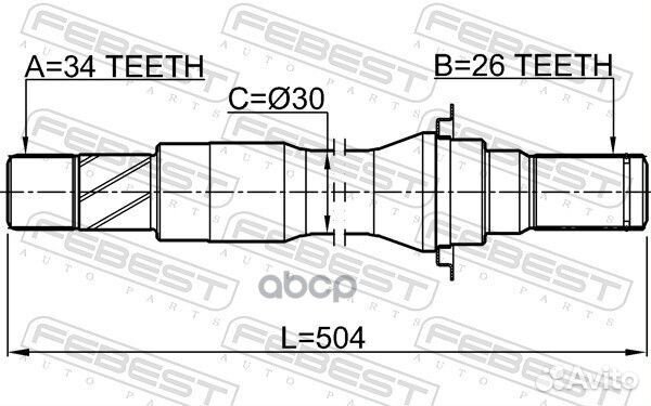 Полуось правая 1012-V250mtrh Febest