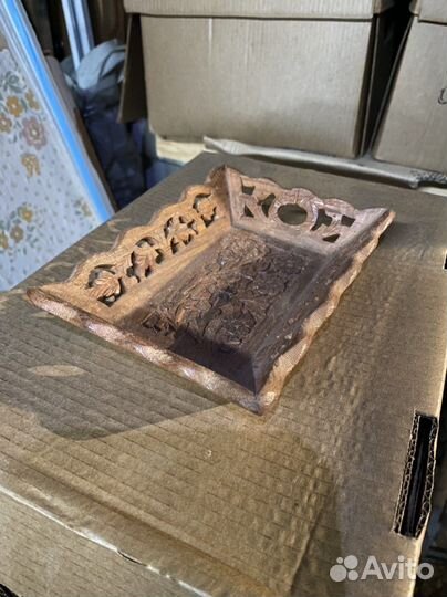 Декоративная корзиночка настольная дерево индия