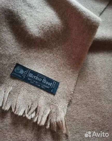 Бежевый шарф мериносовая шерсть премиум