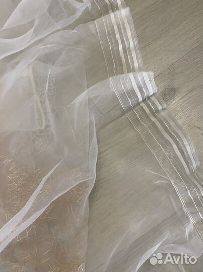 Тюль органзас вышивкой
