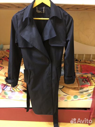 Тренч женский темно-синий love republic 44