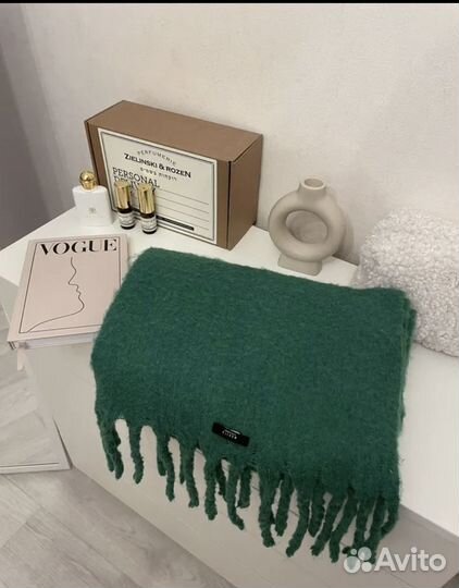 Шарф Zara зелёный теплый