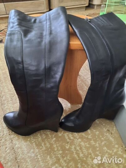 Сапоги кожаные женские демисезонные 38 размер