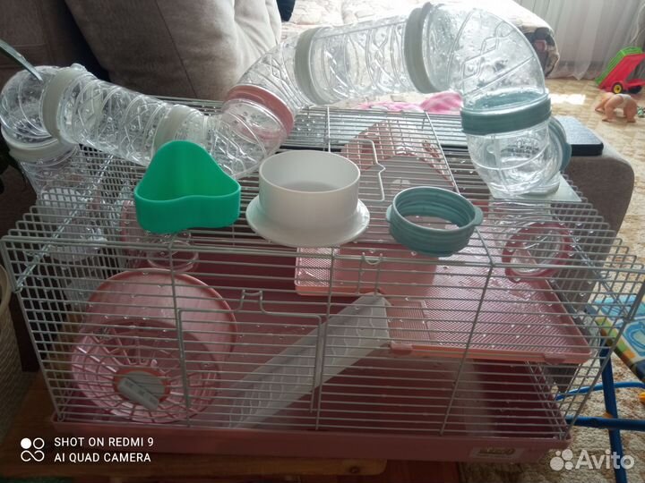 Клетка для хомяка с трубами