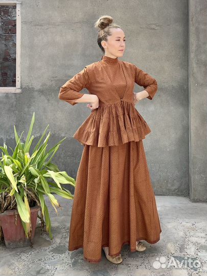 Платье в Бохо стиле, кубовая набойка