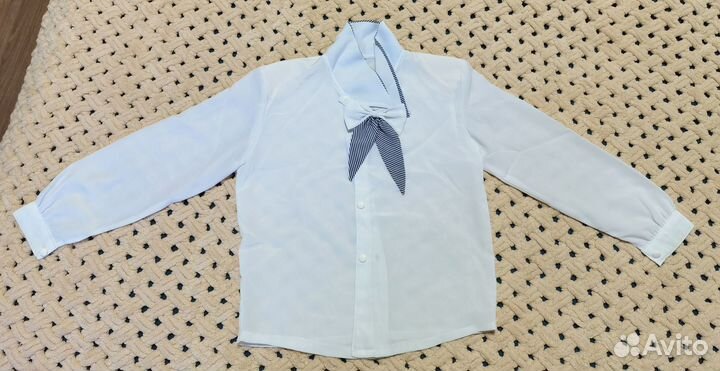 Блузка белая школьная для девочки р. 128