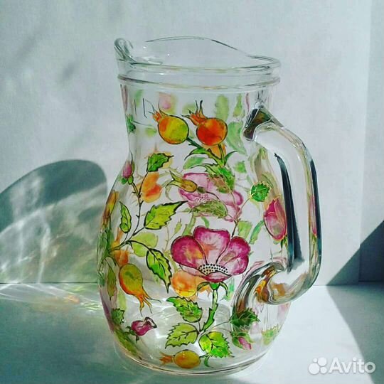 Кувшин с витражной росписью