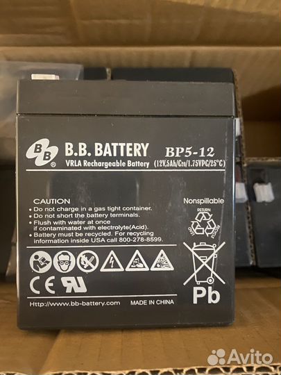 Аккумуляторная батарея для ибп BB BP 5-12 12В, 5Ач