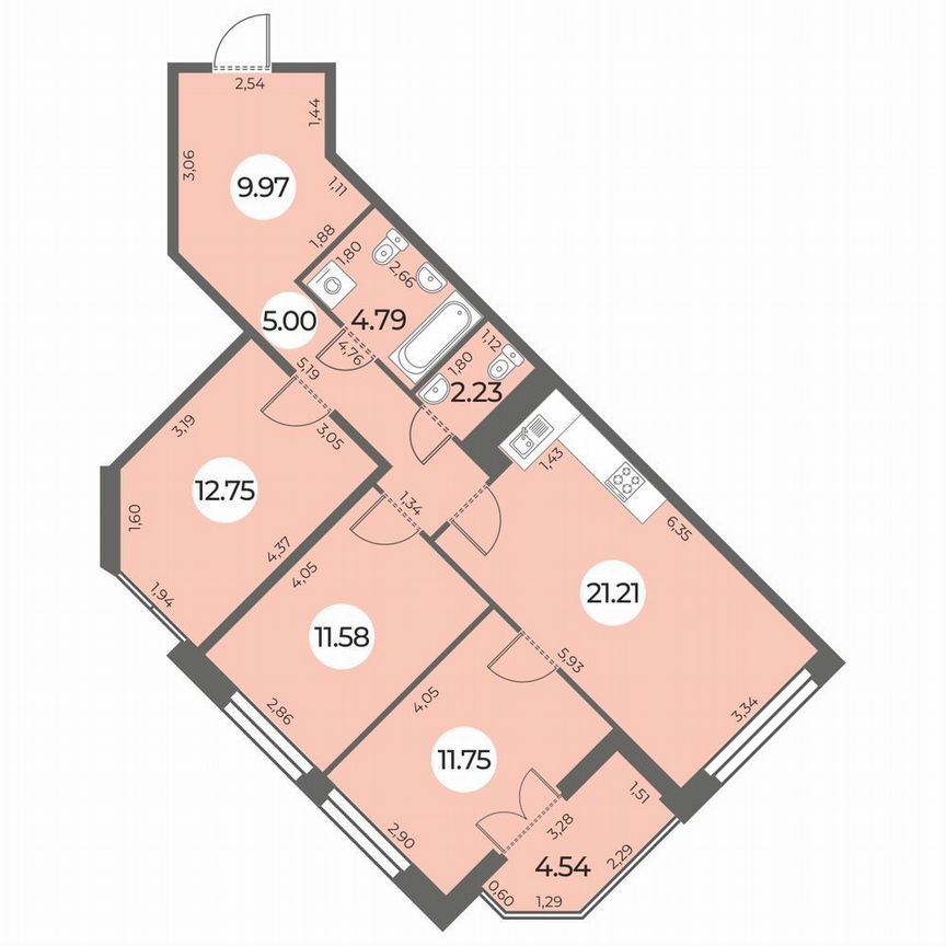 3-к. квартира, 81 м², 14/24 эт.