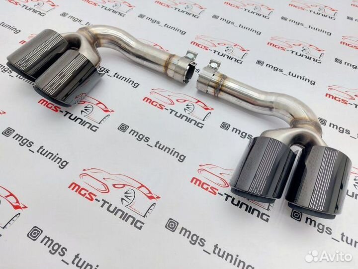 Насадки выхлоп Touareg 18+ двойные круглые черные