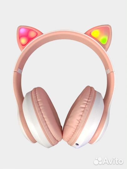 Беспроводные наушники детские ушками светящимися