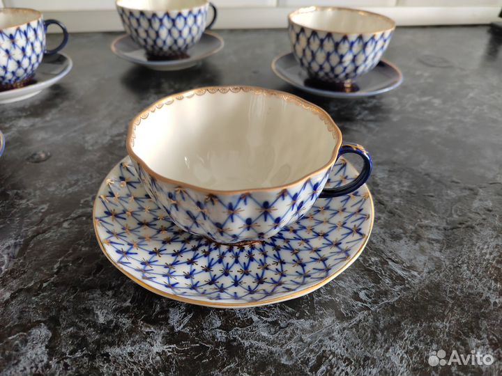 Чайные пары лфз кобальтовая сетка 1970г-г