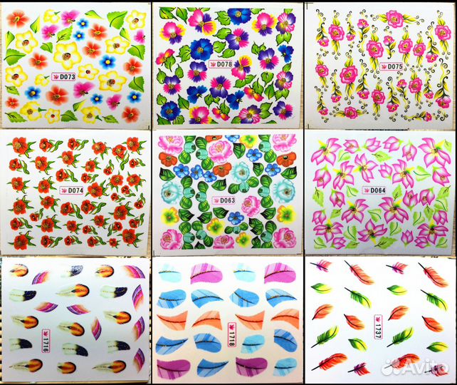 Наклейки для оригинального маникюра (большие 30мм)