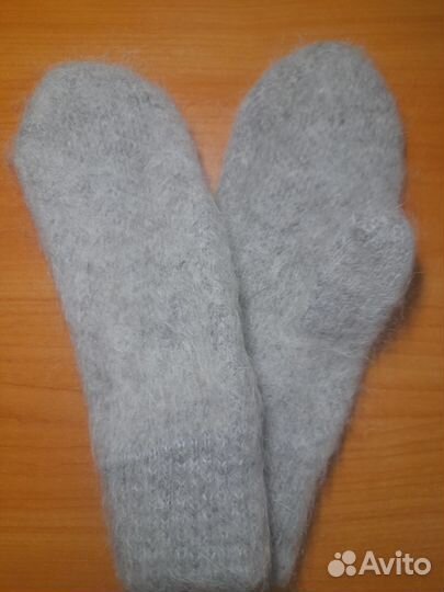 Варежки женские зимние теплые пуховые с узором