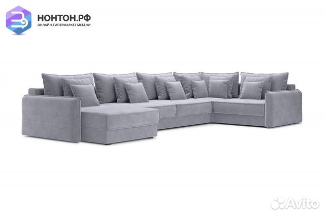 Диван п-образный тик-так Антей серый