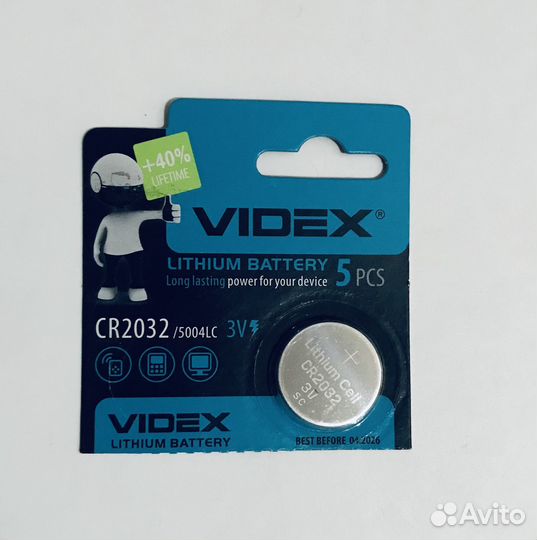 Батарейка CR2032 videx 3V литиевая