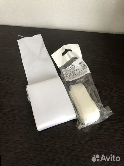 Лента атласная белая 75мм-5м; 25мм-3м